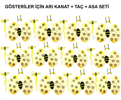 Okul Gösterileri İçin 12'li Arı Kanadı Seti - Etkinlik Kanatları