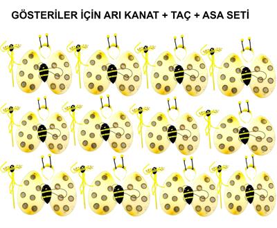Okul Gösterileri için 12'li Arı Kanadı Seti - Etkinlik Kanatları (3936)