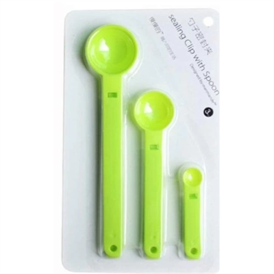 Ölçme Kaşıklı Poşet Klipsi 3lü Paket