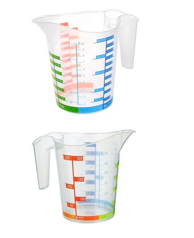 Ölçü Kabı Dereceli Renkli 1000 Ml + 300 Ml Set