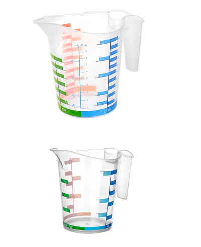 Ölçü Kabı Dereceli Renkli 1000 Ml + 500 Ml Set
