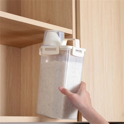 Ölçü Kabı Kapaklı Bakliyat Saklama Kabı - Kulplu Tasarım - 1800 ml