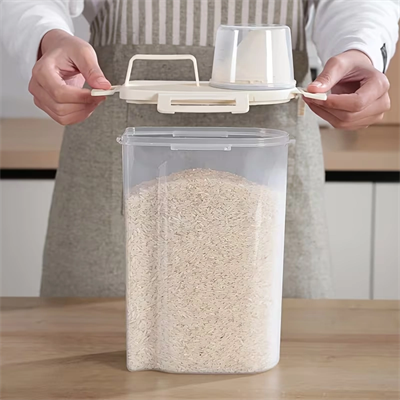 Ölçü Kabı Kapaklı Bakliyat Saklama Kabı - Kulplu Tasarım - 1800 ml