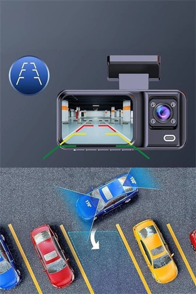 Ön ve Arka Kameralı 2 İnç 1080P Full HD DVR Araç İçi Ekran