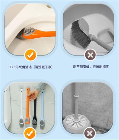 Ördek Tasarımlı Silikon Tuvalet ve İnce Detay Fırçası (3936)