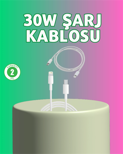 Orijinal Kalite 30W Type-C Lightning Hızlı Şarj Kablosu – 1.2m Dayanıklı