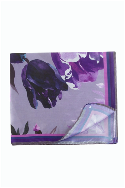 Orkide Desenli Zr Şifon Fular 50*50 cm