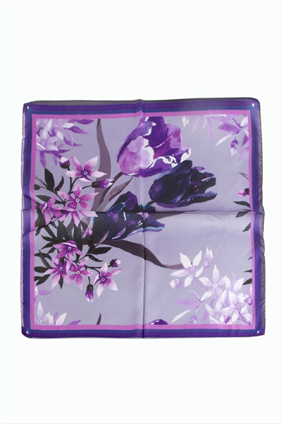 Orkide Desenli Zr Şifon Fular 50*50 cm