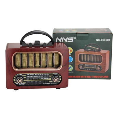 Orta Boy Retro Ahşap Tasarım Bluetooth Hoparlörlü Radyo – Fm/am Destekli, Şarjlı Ve Taşınabiliri Radyo Ns-6636 Bx40