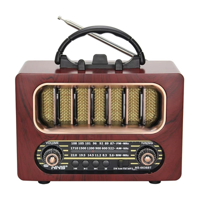 Orta Boy Retro Ahşap Tasarım Bluetooth Hoparlörlü Radyo – Fm/am Destekli, Şarjlı Ve Taşınabiliri Radyo Ns-6636 Bx40