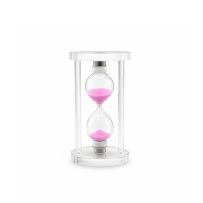 Orta Cam Kum Saati Cam Standlı= Çap: 6.8cm-yükseklik: 12cm Bx40