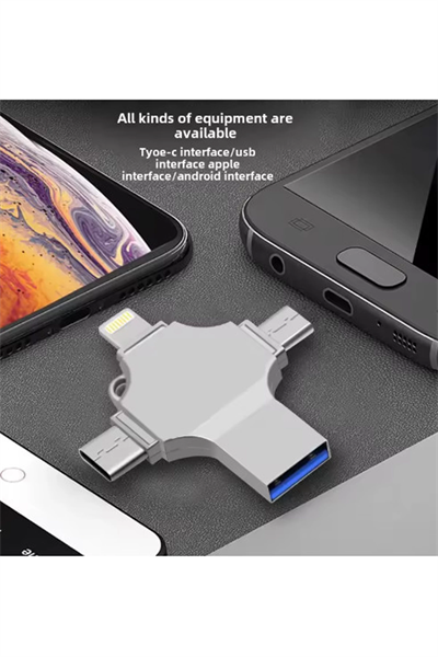 Otg 4in1 Cep Telefonu Çok Fonksiyonlu Usb Flash Bellek 128 Gb Type-c, Micro Sd Ve Kart Okuyucu