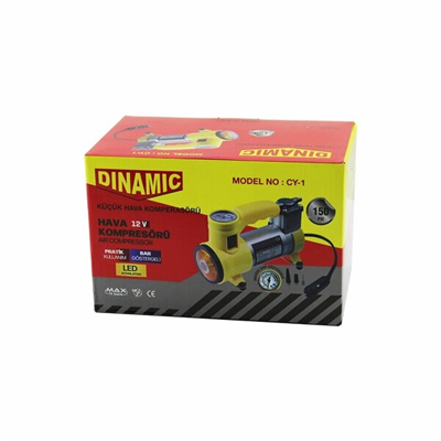 Oto - Araç Hava Kompresörü Kamyon - Otobüs - Dc/12v-13.5v - 15amp - 150psı - Bar Gösterge - Led Aydınlatma Cy-1  Bx40