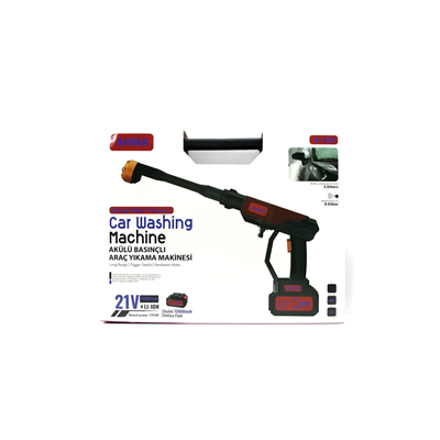 Oto - Araç Yıkama Makinesi Şarjlı - Yedek Bataryalı 135w - 19000 Rpm 12000 Mah - 21v 0.62bar A-130 Bx40