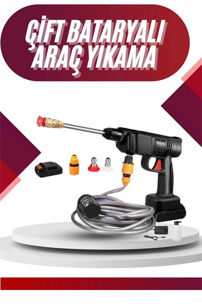 Oto Araba Yıkama Şarjlı Ve Yüksek Basınçlı Oto Yıkama Ve Sulama Tabancası