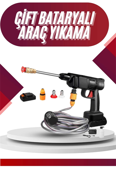 Oto Araba Yıkama Şarjlı Ve Yüksek Basınçlı Oto Yıkama Ve Sulama Tabancası