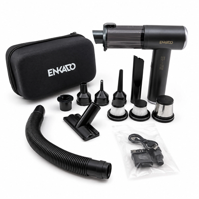 Oto Araç - 2ın1 Şarjlı 100w - 17000pa 9 Başlık - 3 Filtre El Tipi Basınçlı Hava Üfleme - Araç Süpürge Makinesi Taşıma Çantalı Ekd-sp10 Bx40