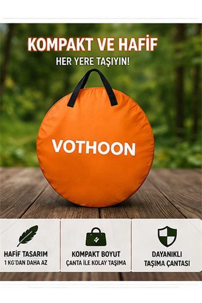 Otomatik Kabin Giyinme Çadırı 120x120x190 Cm Üst Havalandırma Yan Pencereli Duş & Wc Çadırı