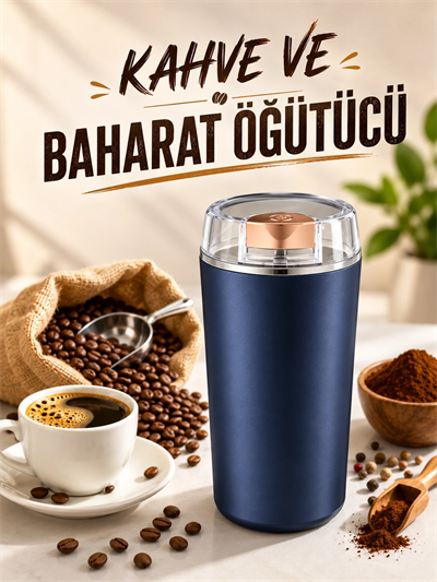 Otomatik Kahve ve Baharat Öğütücü Kolay Ve Taşınabilir Paslanmaz Çelik