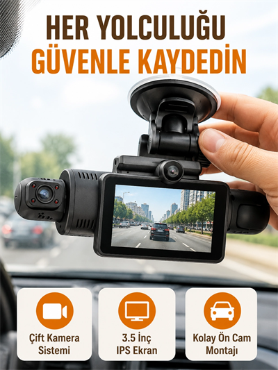 Otomatik Kayıtlı Full HD Araç Kamerası – Döngüsel Kayıt ve Hareket Algılama