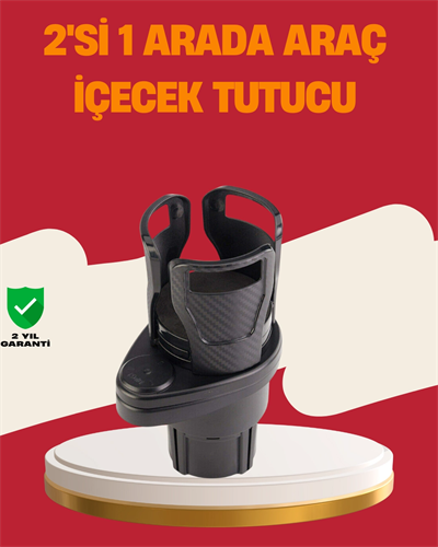 Otomobil Bardak Tutucu İkisi Bir Arada 360° Dönebilen Geniş Kapasiteli
