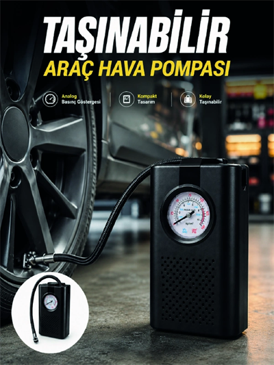 Otomobil Bisiklet ve Motosiklet İçin Taşınabilir Lastik Hava Pompası