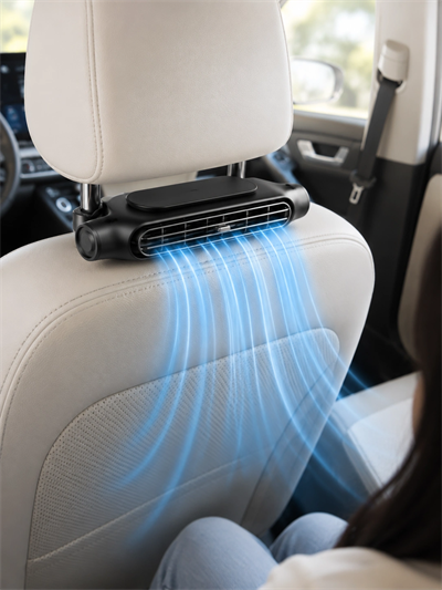 Otomobil Koltuk Başlığı Fanı Güçlü Turbo Hava Akışı Sunan Araç İçi Soğutucu