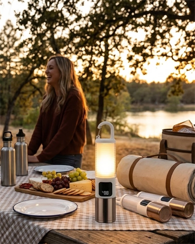 Outdoor Kamp Feneri USB Şarjlı Yüksek Parlaklık Güç Ekranlı LED Aydınlatma