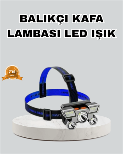 Outdoor ve Gece Balıkçılığı İçin LED Kafa Lambası – USB Şarjlı, 60° Ayarlanabilir Far