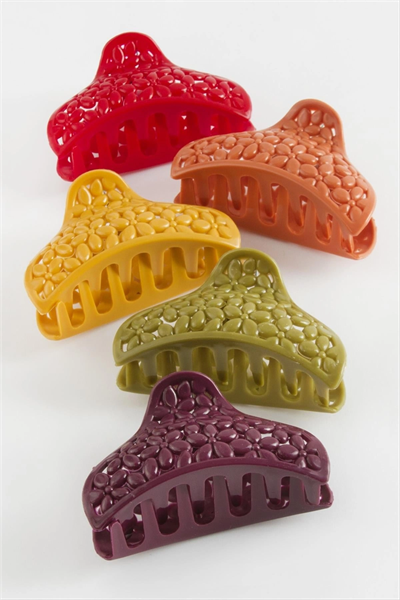 Oval Çiçek Renkli Mandal Toka 8 cm