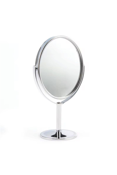 Oval Masaüstü Ayaklı 360° Dönebilen, İşyeri, Seyahat İçin Mini Krom Ayna 15X25CM
