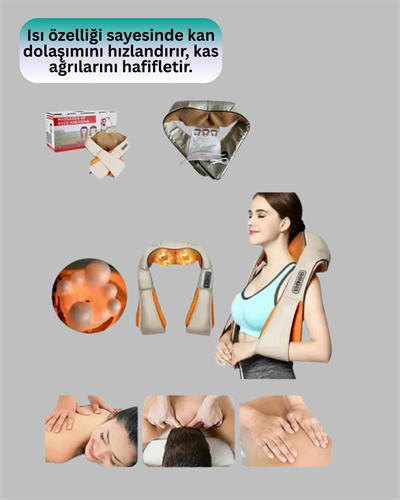 Ovmalı Isıtmalı Boyun Omuz Bel Masaj Aleti Kas ve Eklem Ağrılarına Etkili
