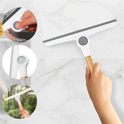 Oynar Başlı Camsil - Cam Silme Aparatı Ahşap Sap - Plastik Uç Sap - 16.5 Uç : 24cm Bx40
