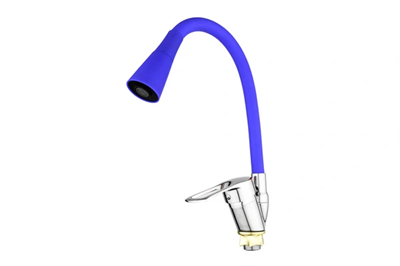 Oynar Başlıklı Çelik Spiral Üzeri Silikon Kaplama Musluk Başlığı Kobra Fonksiyonlu Musluk - Mavi