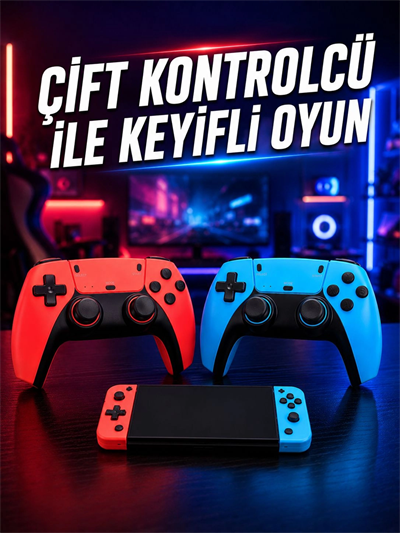 Oyun Konsolu Kablosuz Kontrolcülü Retro Oyun Eğlence Sistemi