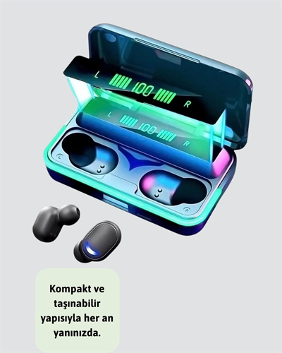 Oyun Modlu E10 Bluetooth Kulaklık Powerbank ve LED Ekranlı