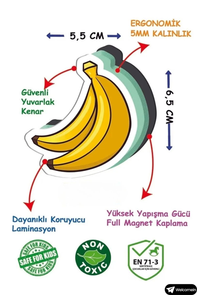 Oyuncak Manyetik Mıknatıslı 30 Parça Hayvanlar 26 Parça Sebze Meyveler Eğitici Set Magnet