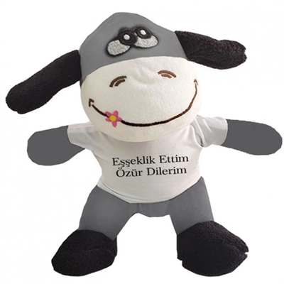 Oyuncak Peluş Eşeklik Ettim Tişörtlü Eşek