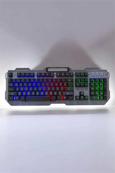 Oyuncu Klavyesi Q Klavye RGB Işıklı Mouse Hediyeli
