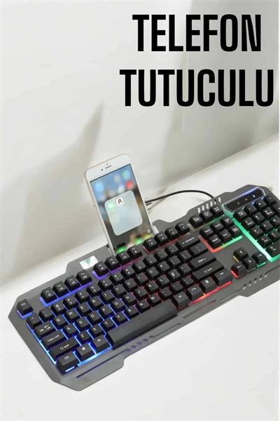 Oyuncu Klavyesi Q Klavye RGB Işıklı Mouse Hediyeli
