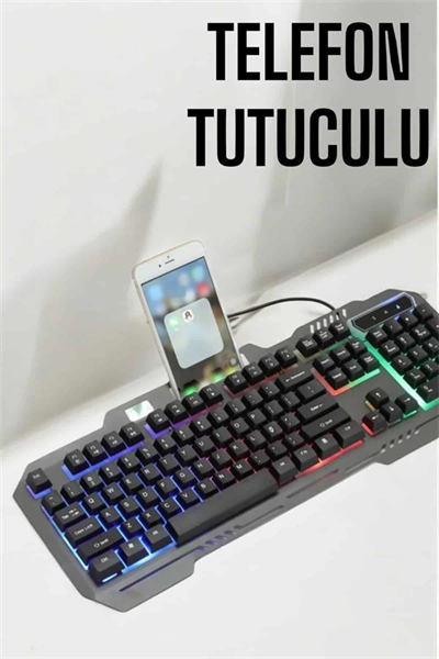 Oyuncu Klavyesi Q Klavye RGB Işıklı Mouse Hediyeli