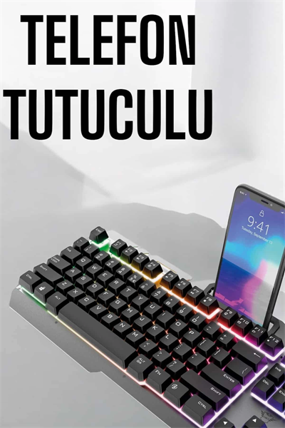 Oyuncu Klavyesi Q Klavye RGB Işıklı Mouse Hediyeli