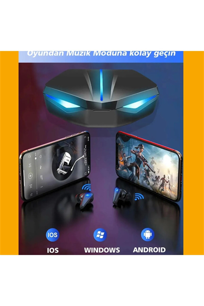 Oyuncu Kulaklık - Renk: Siyah, Mikrofon, Kullanım Tipi: Kulak içi, Özellik: Kablosuz