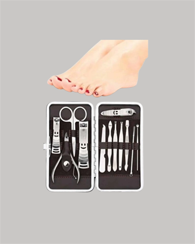 Özel Deri Çantalı 12 Parça Manikür Pedikür Bakım Seti Paslanmaz Çelik