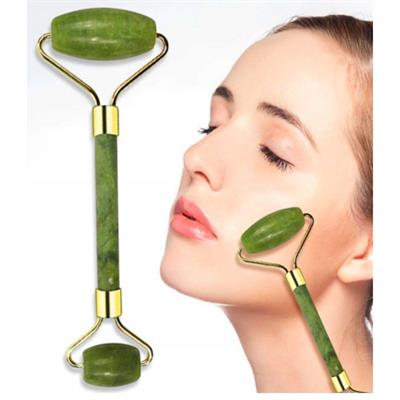 Özel Süngerli Kutusunda Kırılmaz Çift Taraflı 2li Cilt Yüz Masaj Aleti Jade Roller Yeşim Taşı (3936)