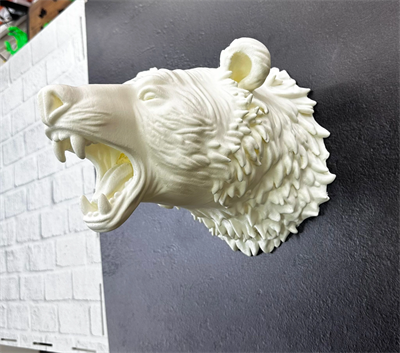 Özel Tasarım Beyaz Ayı Duvar Aksesuarı 3D Dekoratif Heykel 25x19 cm