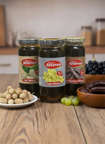 Özseven Geleneksel Pekmezler 3’lü Paket – Üzüm 800gr , Dut 800gr & Keçiboynuzu 800gr (3x800gr)