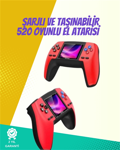 P5 Retro GamePad – Kompakt Tasarım, 520 Oyun, Nostalji Sevenlere Özel