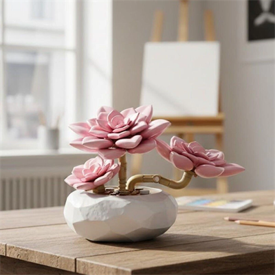 P655064 PANLOS PEMBE NİLÜFER SUKULENT MODEL 82 PARÇA BLOCK OYUNCAK