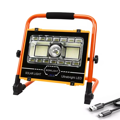 P70 Led Solar Panel Şarjlı Taşınabilir Projektör 176 Smd + Yan Led Wt-734